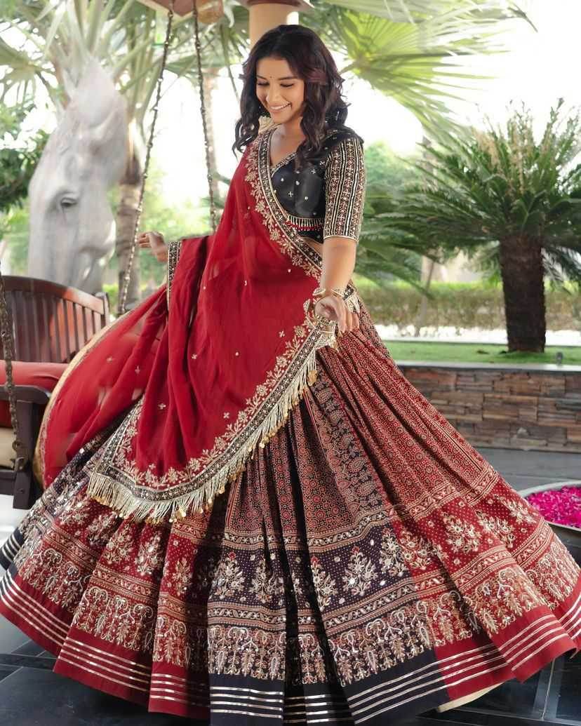 Muslin Cotton Chaniya Choli Mirror Work Lehenga for Celebrations - MYLUXURY LANE ENTERPRISE