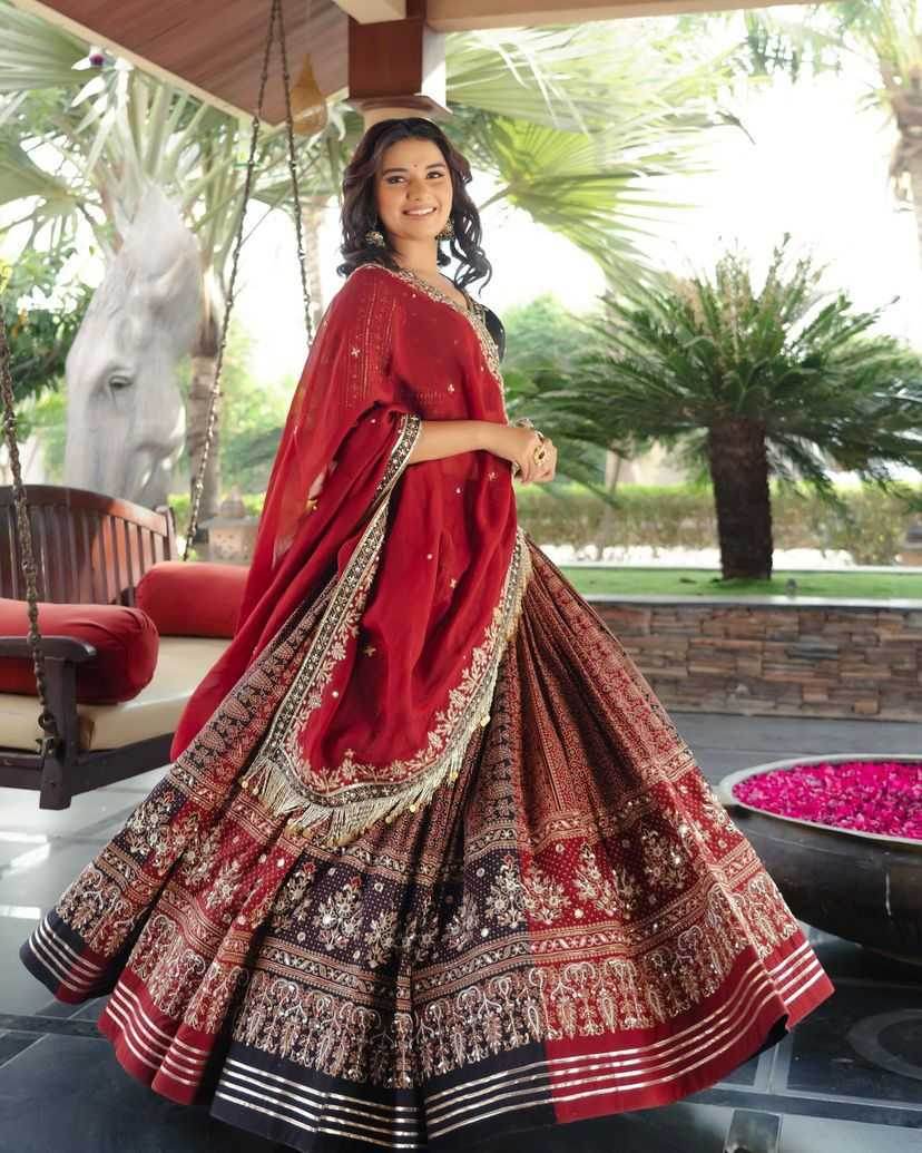 Muslin Cotton Chaniya Choli Mirror Work Lehenga for Celebrations - MYLUXURY LANE ENTERPRISE