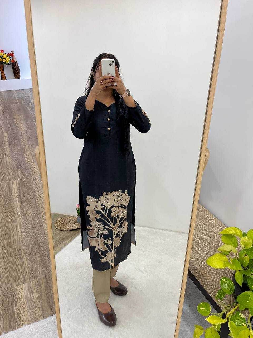 MUSLIN SILK LONG KURTI PRINTED SUITS - MYLUXURY LANE ENTERPRISE