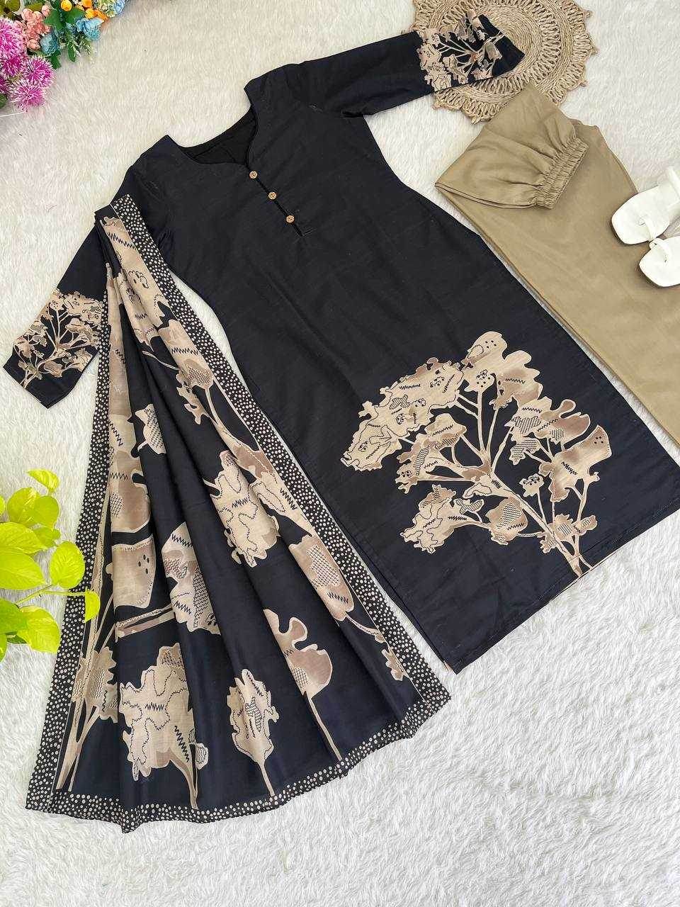 MUSLIN SILK LONG KURTI PRINTED SUITS - MYLUXURY LANE ENTERPRISE