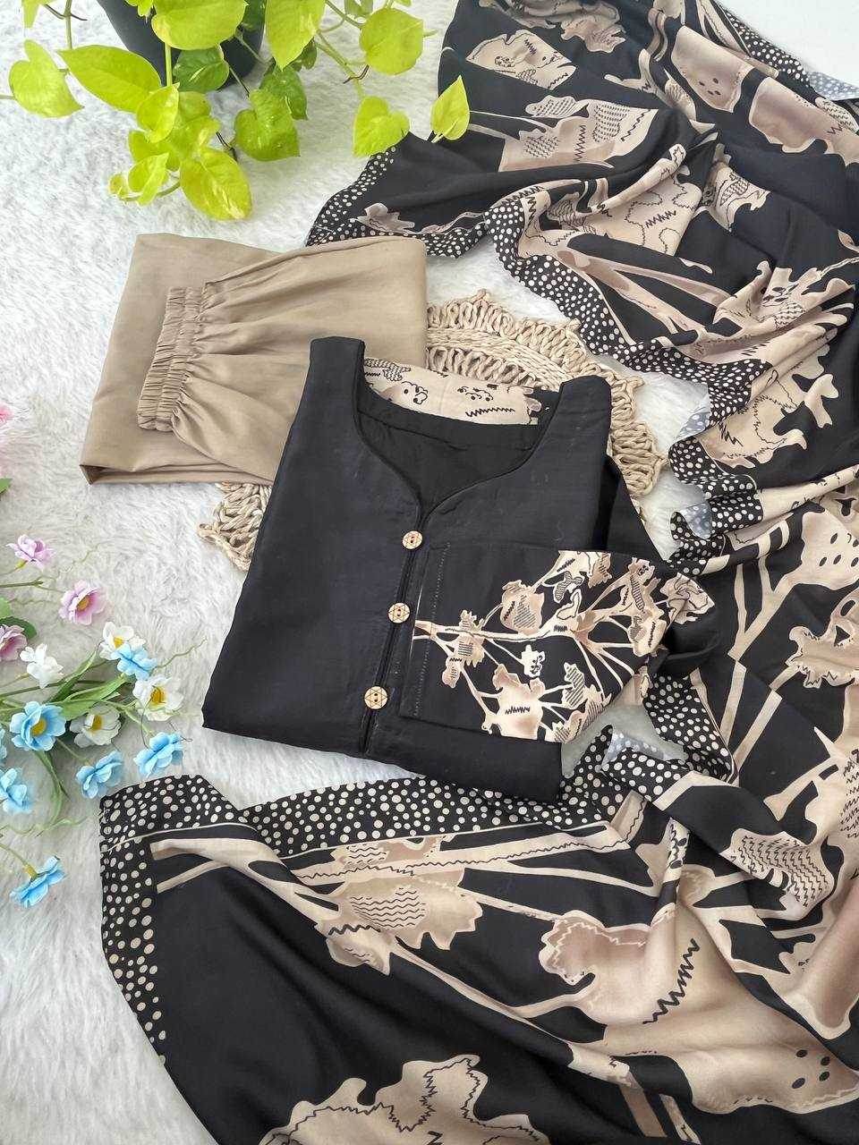 MUSLIN SILK LONG KURTI PRINTED SUITS - MYLUXURY LANE ENTERPRISE