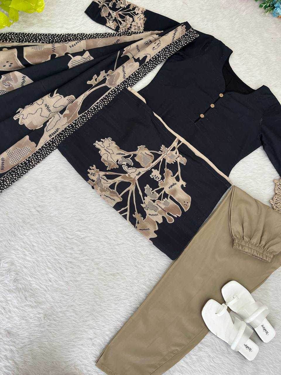 MUSLIN SILK LONG KURTI PRINTED SUITS - MYLUXURY LANE ENTERPRISE