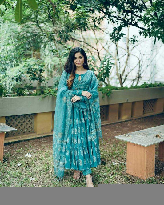 Muslin Silk Anarkali Gown Long Gown