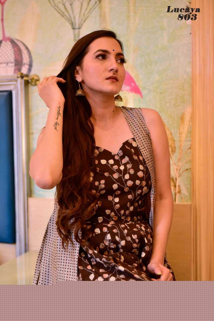 INDO WESTERN PRINTED PARTY WEAR DRESS