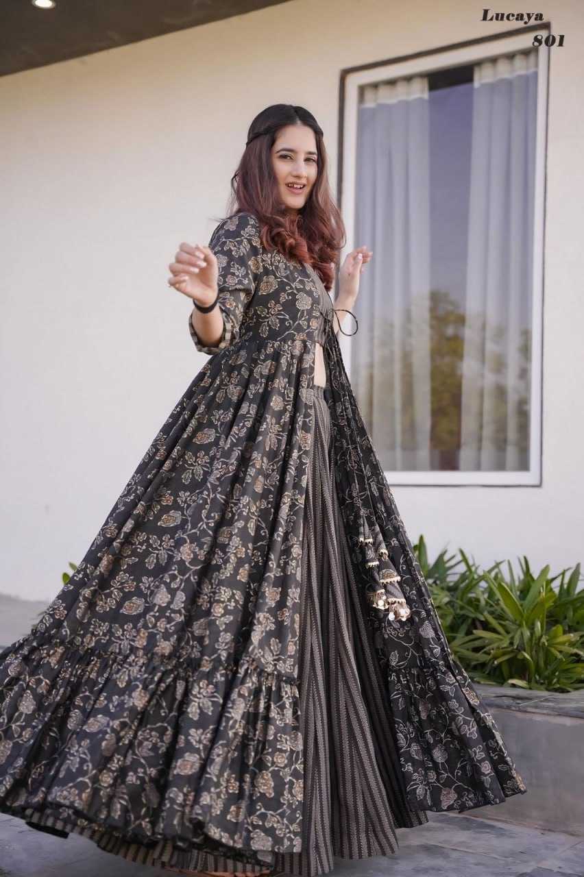 INDO WESTERN PRINTED PARTY WEAR DRESS