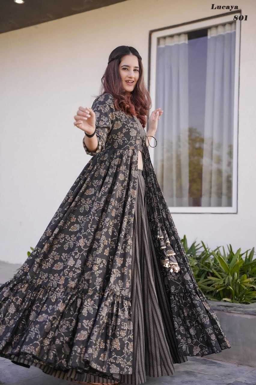 INDO WESTERN PRINTED PARTY WEAR DRESS - MYLUXURY LANE ENTERPRISE
