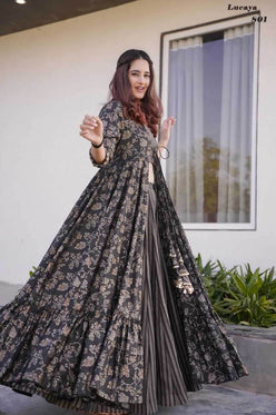 INDO WESTERN PRINTED PARTY WEAR DRESS - MYLUXURY LANE ENTERPRISE