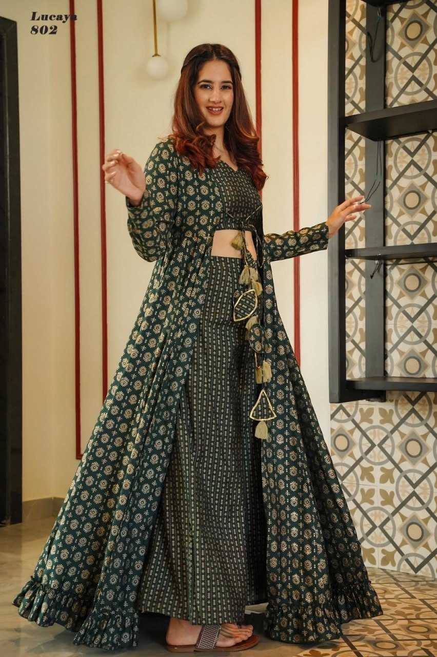 INDO WESTERN PRINTED PARTY WEAR DRESS