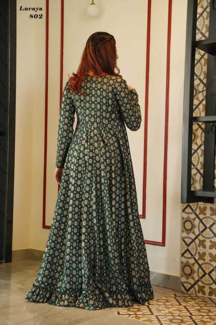 INDO WESTERN PRINTED PARTY WEAR DRESS - MYLUXURY LANE ENTERPRISE