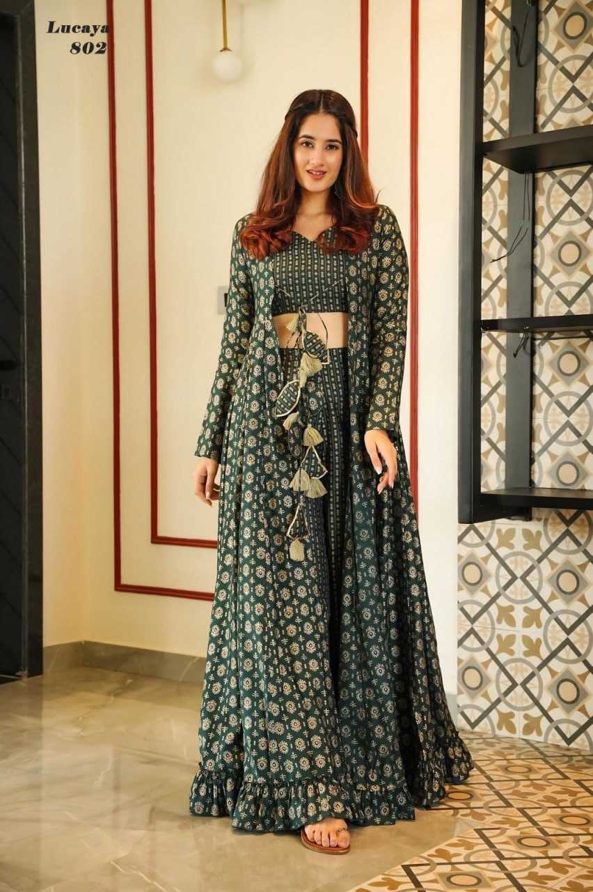 INDO WESTERN PRINTED PARTY WEAR DRESS