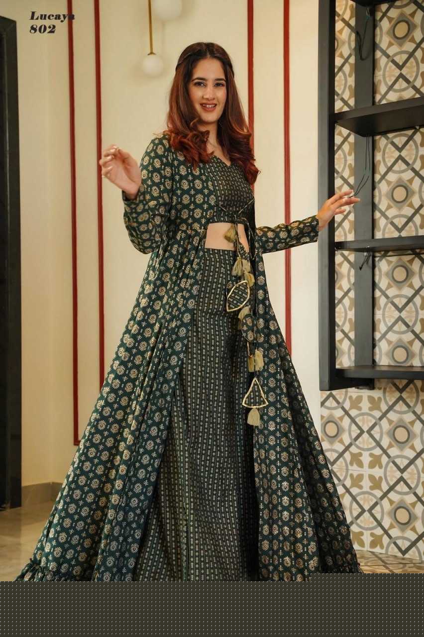 INDO WESTERN PRINTED PARTY WEAR DRESS