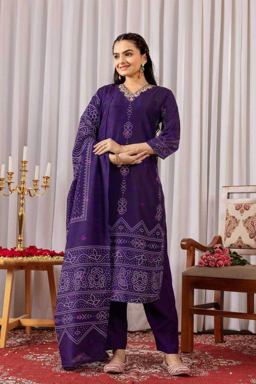 Muslin Silk Ladies Alia Cut Suit - MYLUXURY LANE ENTERPRISE