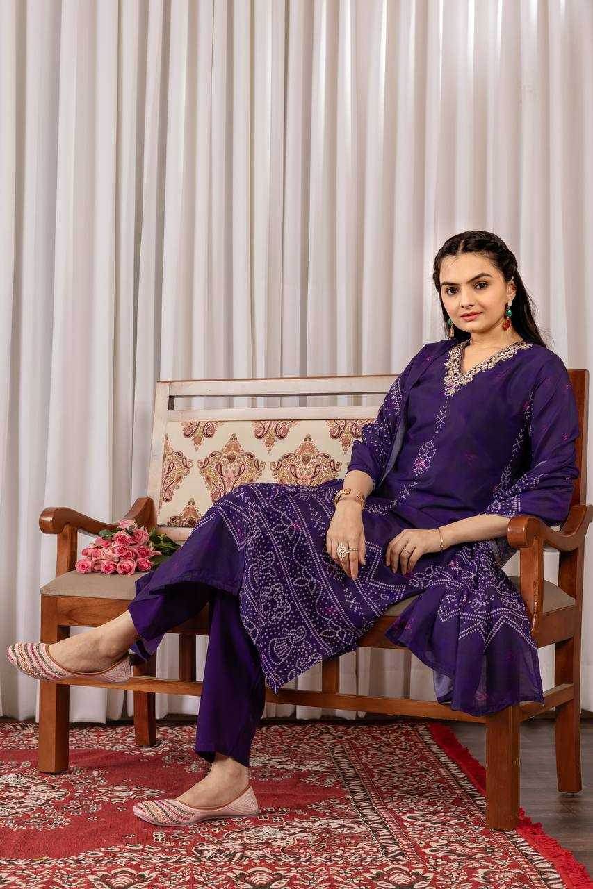 Muslin Silk Ladies Alia Cut Suit - MYLUXURY LANE ENTERPRISE