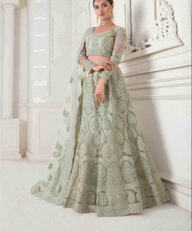 Net Embroidered Lehenga Choli Lehenga With Dupatta - MYLUXURY LANE ENTERPRISE