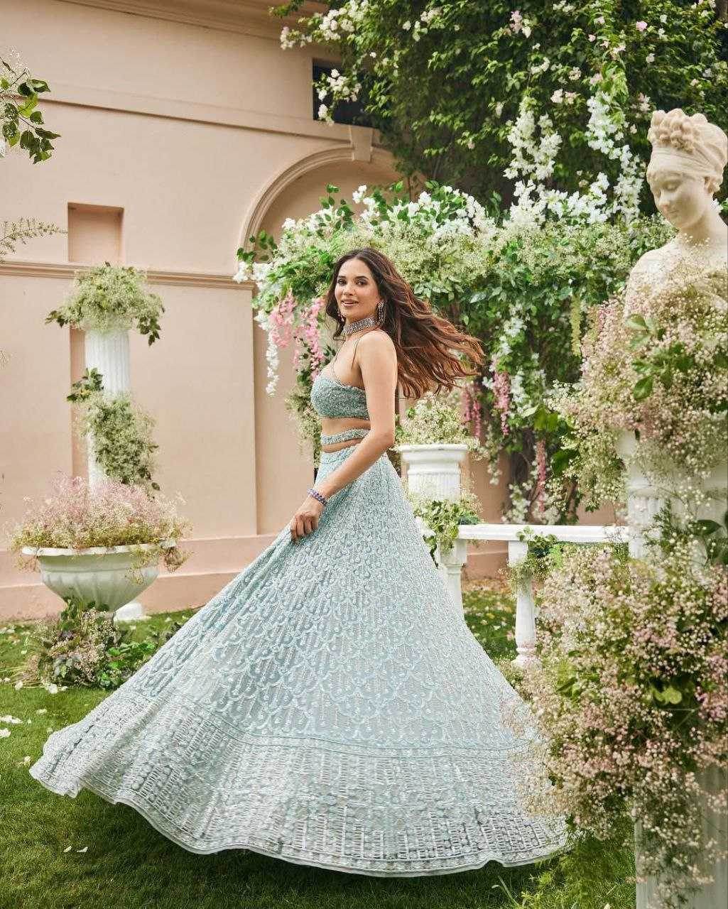 Net Designer Embroidered Lehenga - MYLUXURY LANE ENTERPRISE