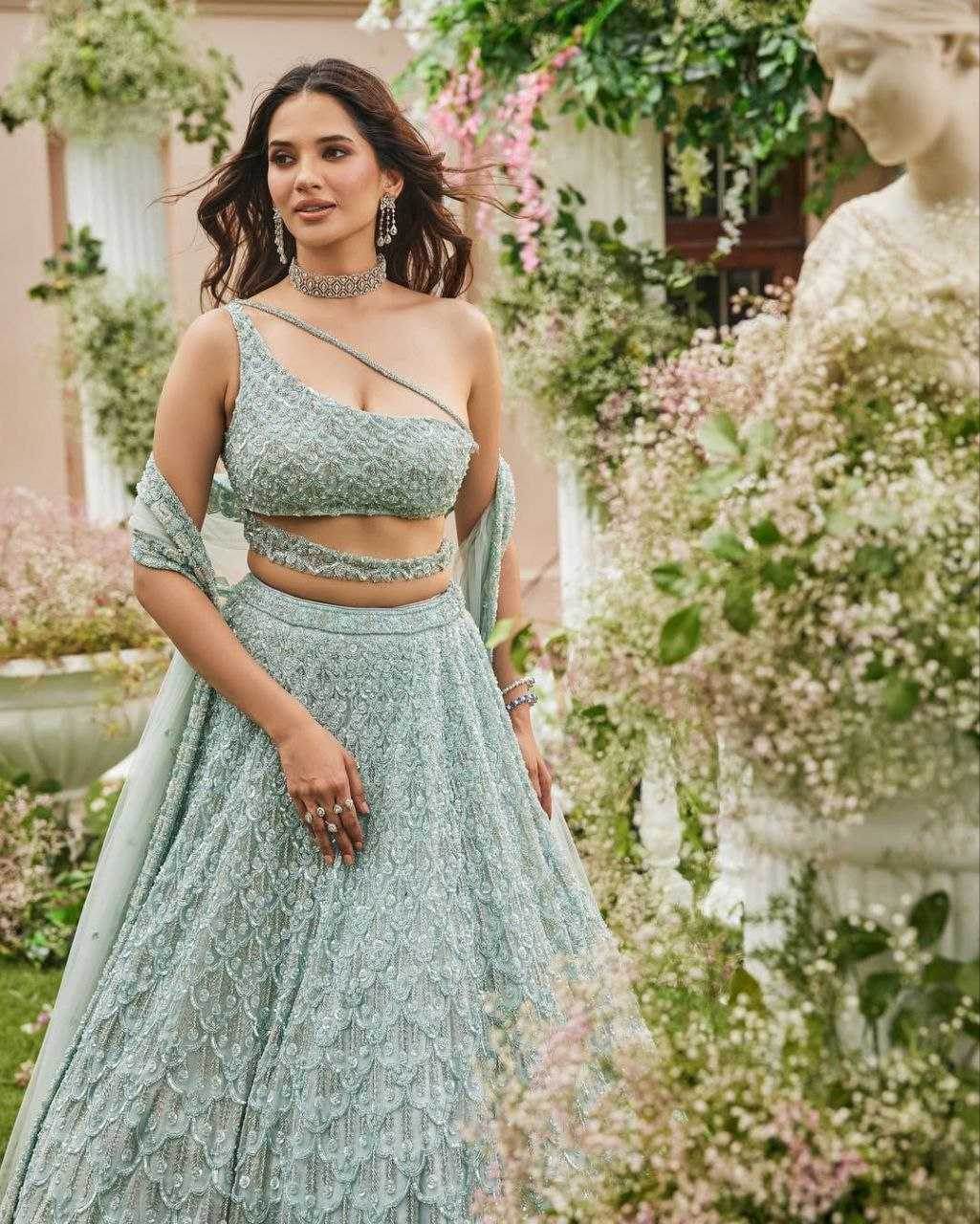 Net Designer Embroidered Lehenga - MYLUXURY LANE ENTERPRISE