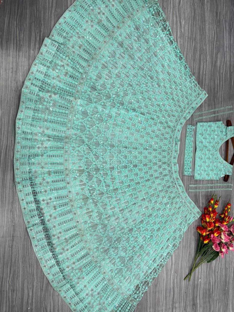 Net Designer Embroidered Lehenga - MYLUXURY LANE ENTERPRISE