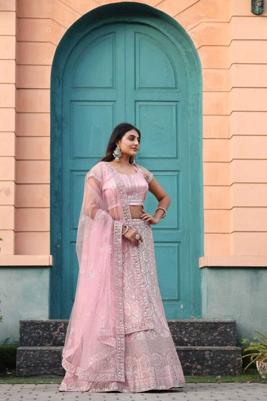 Net Engagement Sequins Lehenga Cancan