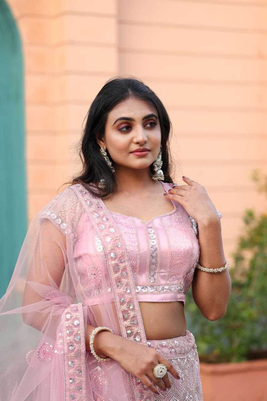 Net Engagement Sequins Lehenga Cancan - MYLUXURY LANE ENTERPRISE