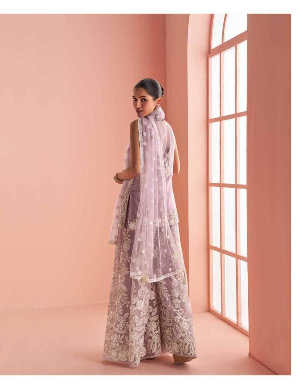 Net Palazzo Suit Sangeet Outfit - MYLUXURY LANE ENTERPRISE