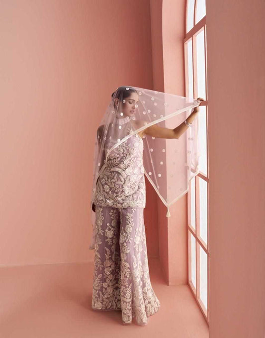 Net  Palazzo Suit Sangeet Outfit