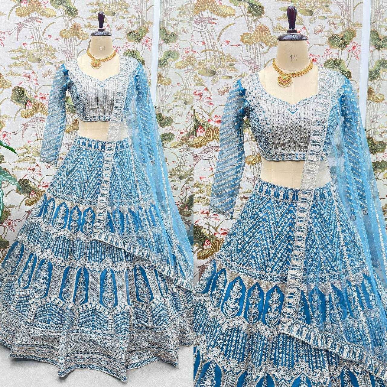 Net Sequins Lehenga With Cancan - MYLUXURY LANE ENTERPRISE