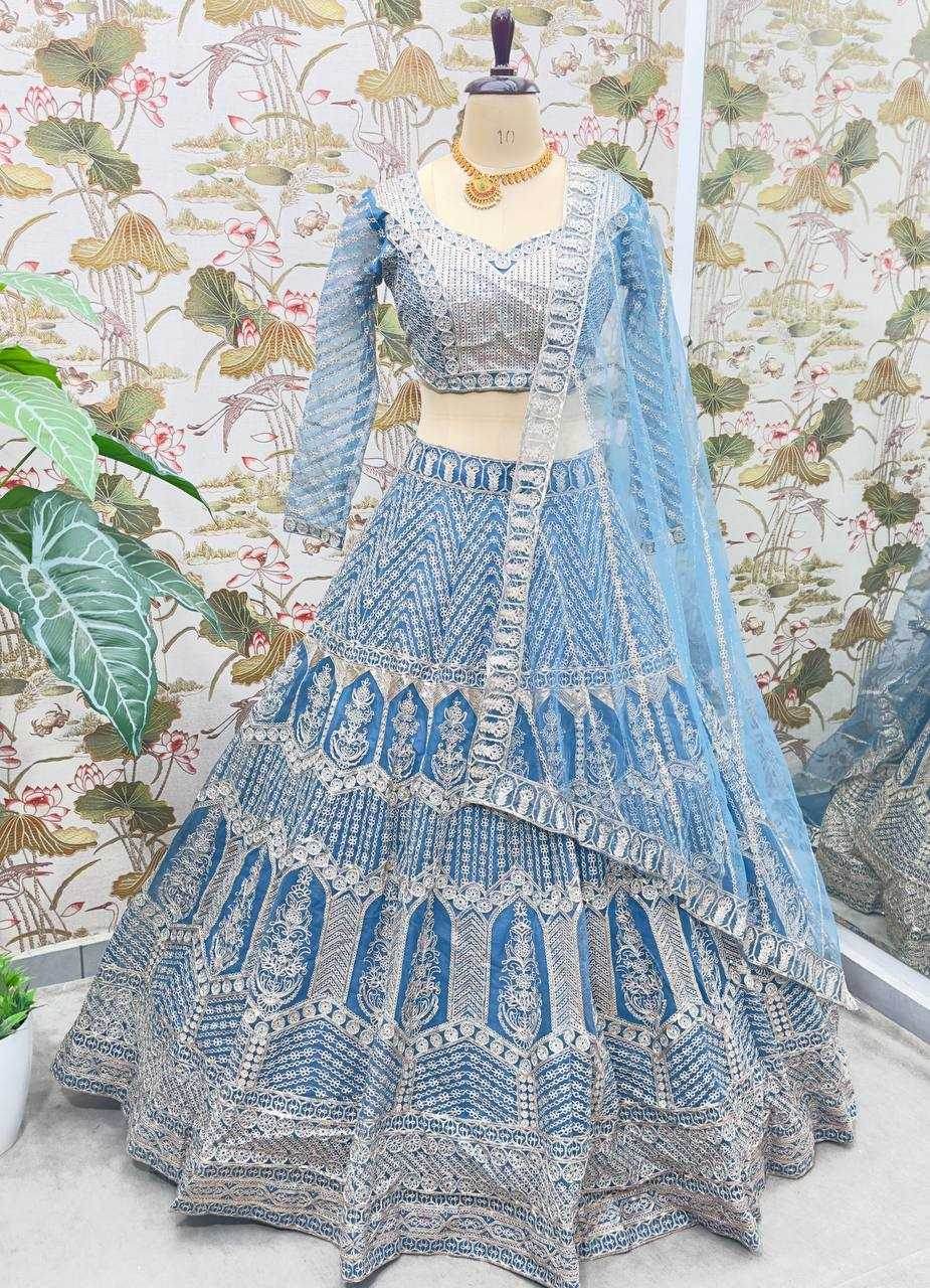 Net Sequins Lehenga With Cancan - MYLUXURY LANE ENTERPRISE