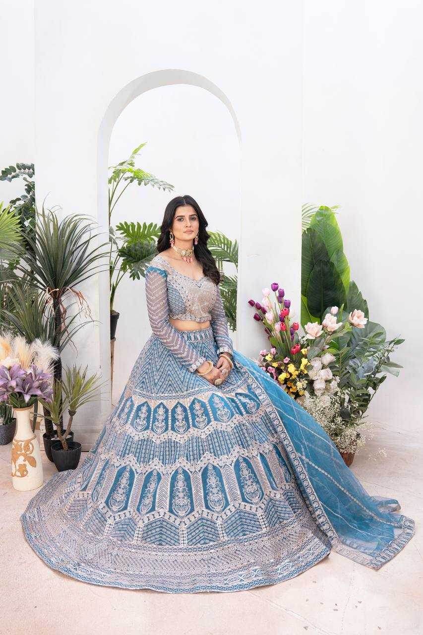 Net Sequins Lehenga With Cancan - MYLUXURY LANE ENTERPRISE