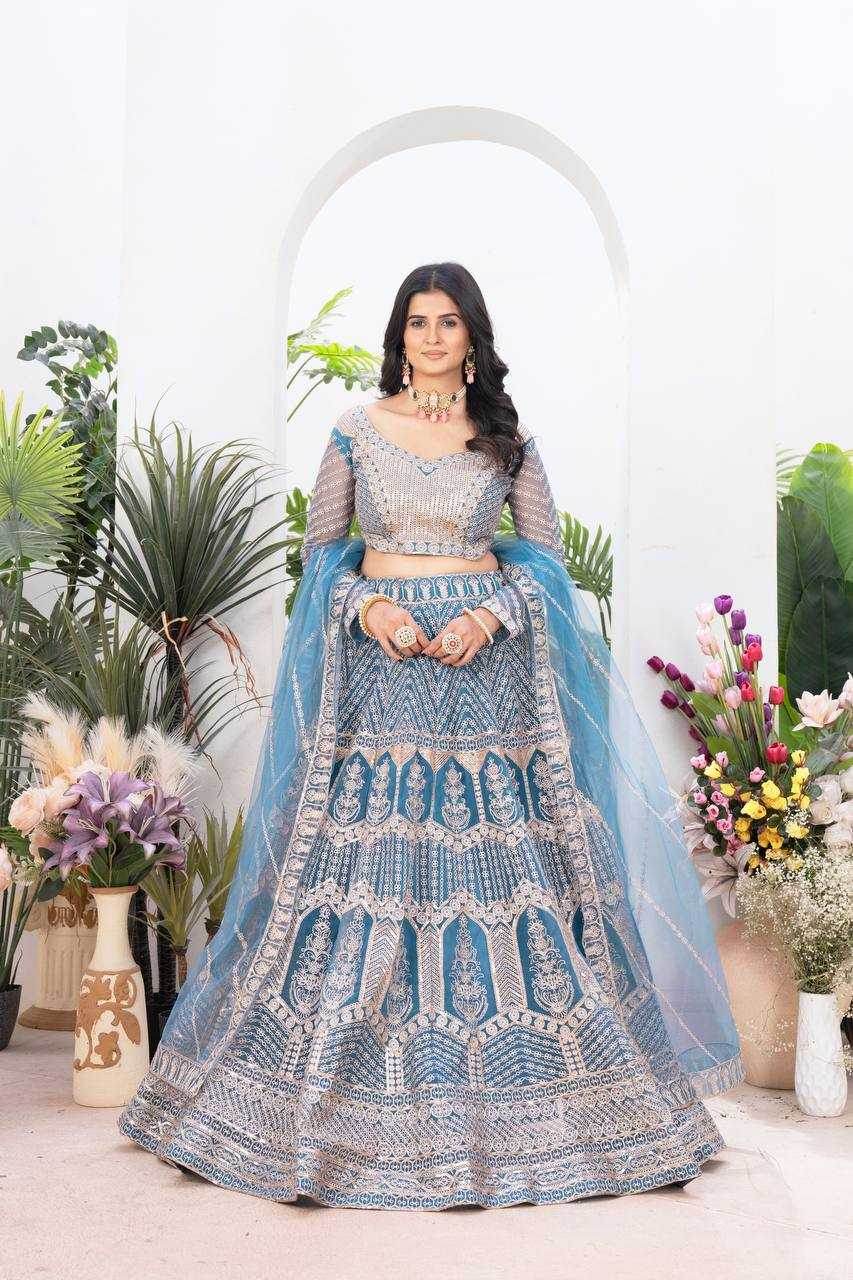 Net Sequins Lehenga With Cancan - MYLUXURY LANE ENTERPRISE