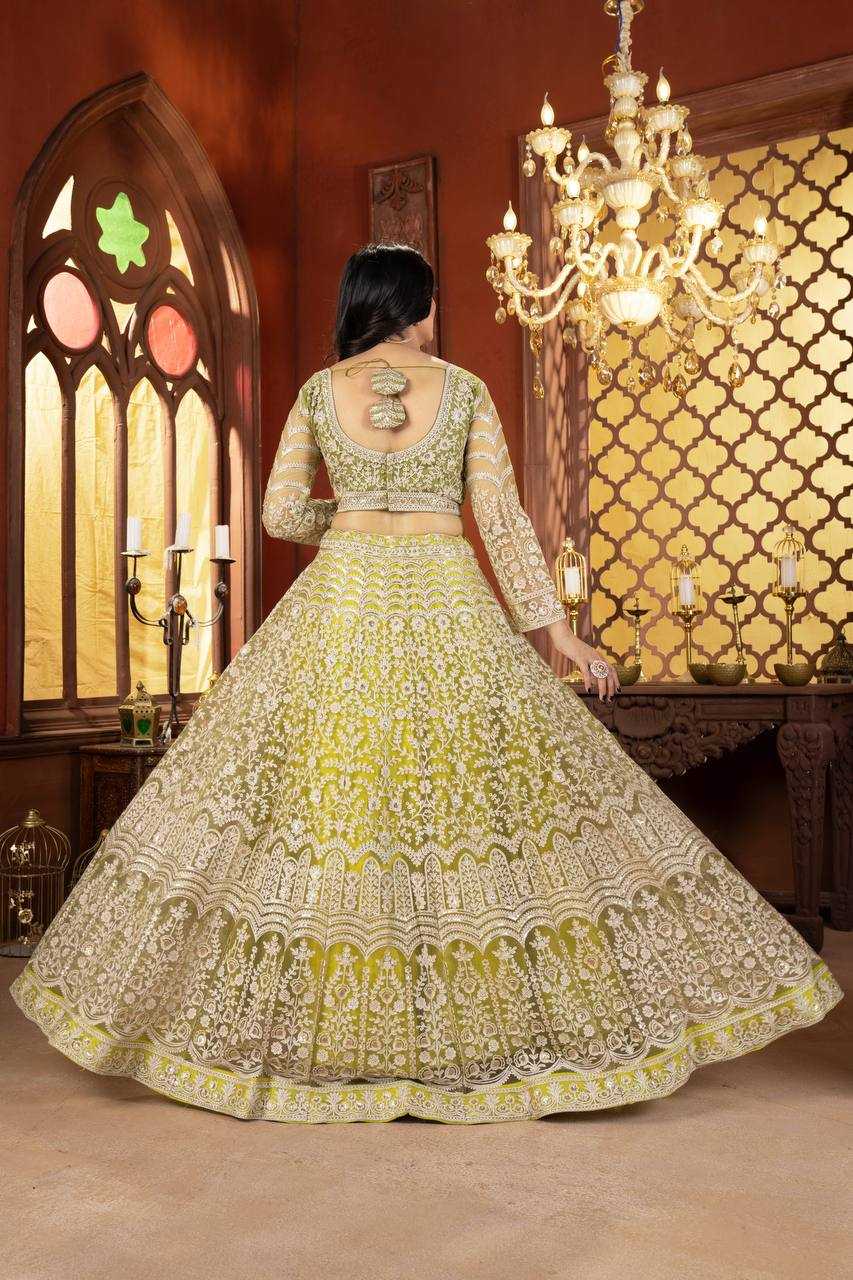 Net Embroidered Sequins Lehenga  With Cancan