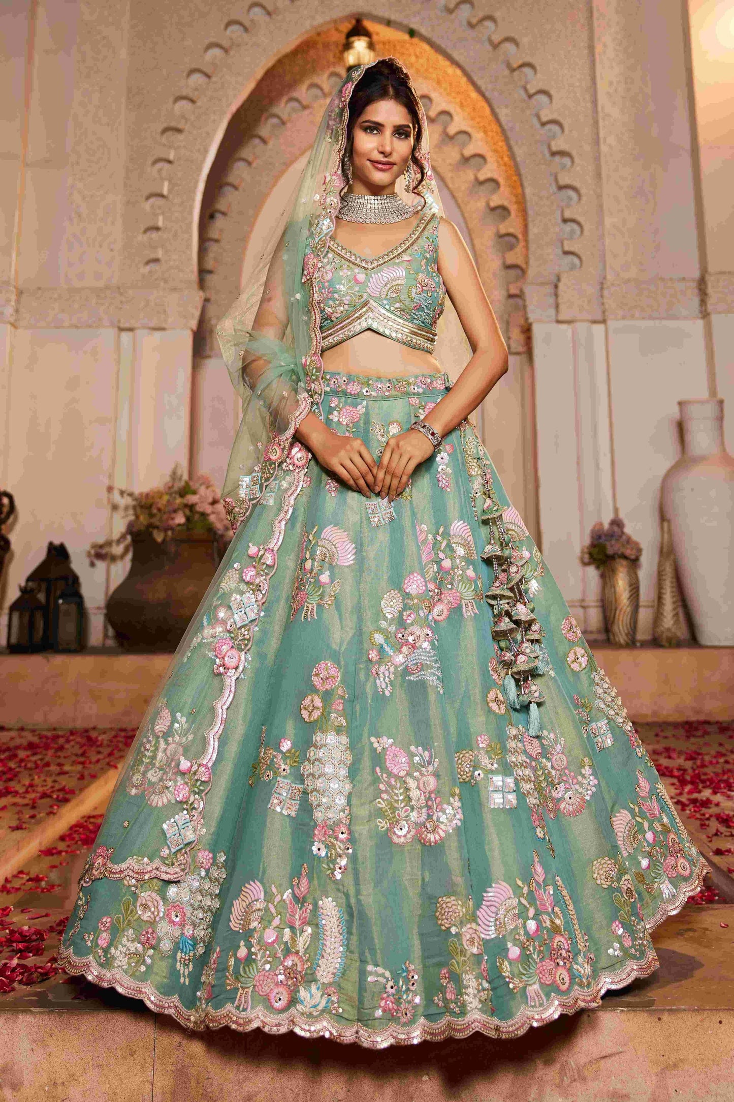 Exquisite Bridal Lehenga Net Lehenga Choli for Brides - MYLUXURY LANE ENTERPRISE