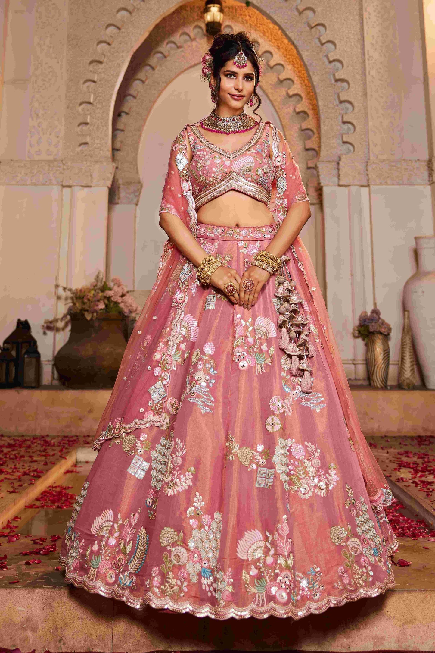 Exquisite Bridal Lehenga Net Lehenga Choli for Brides - MYLUXURY LANE ENTERPRISE