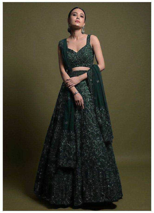 Elegant Wedding Lehenga with Intricate Handcrafted Details