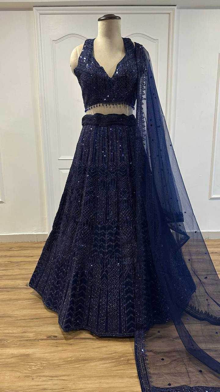 Net Embroidered Lehenga - MYLUXURY LANE ENTERPRISE