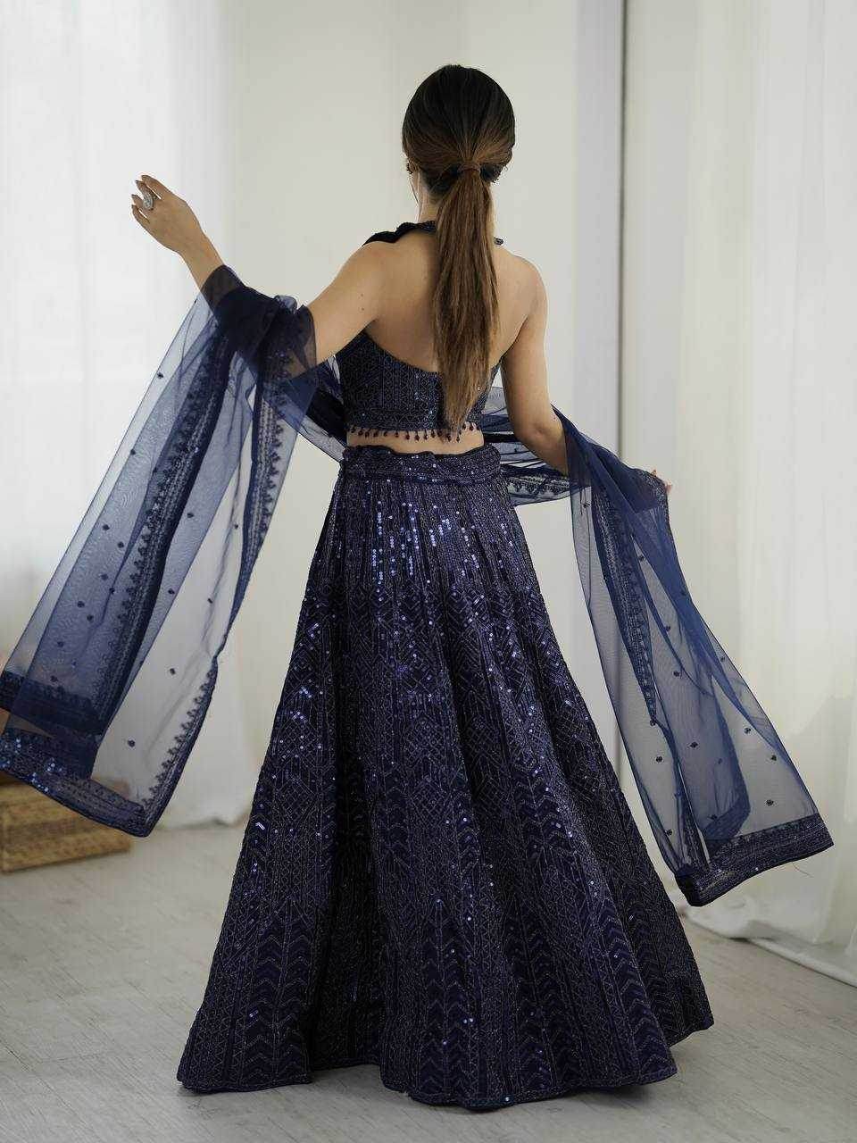 Net Embroidered Lehenga - MYLUXURY LANE ENTERPRISE