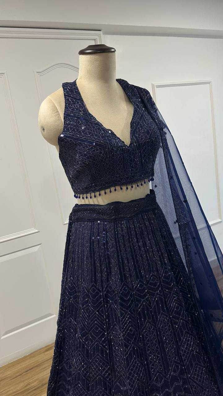 Net Embroidered Lehenga - MYLUXURY LANE ENTERPRISE