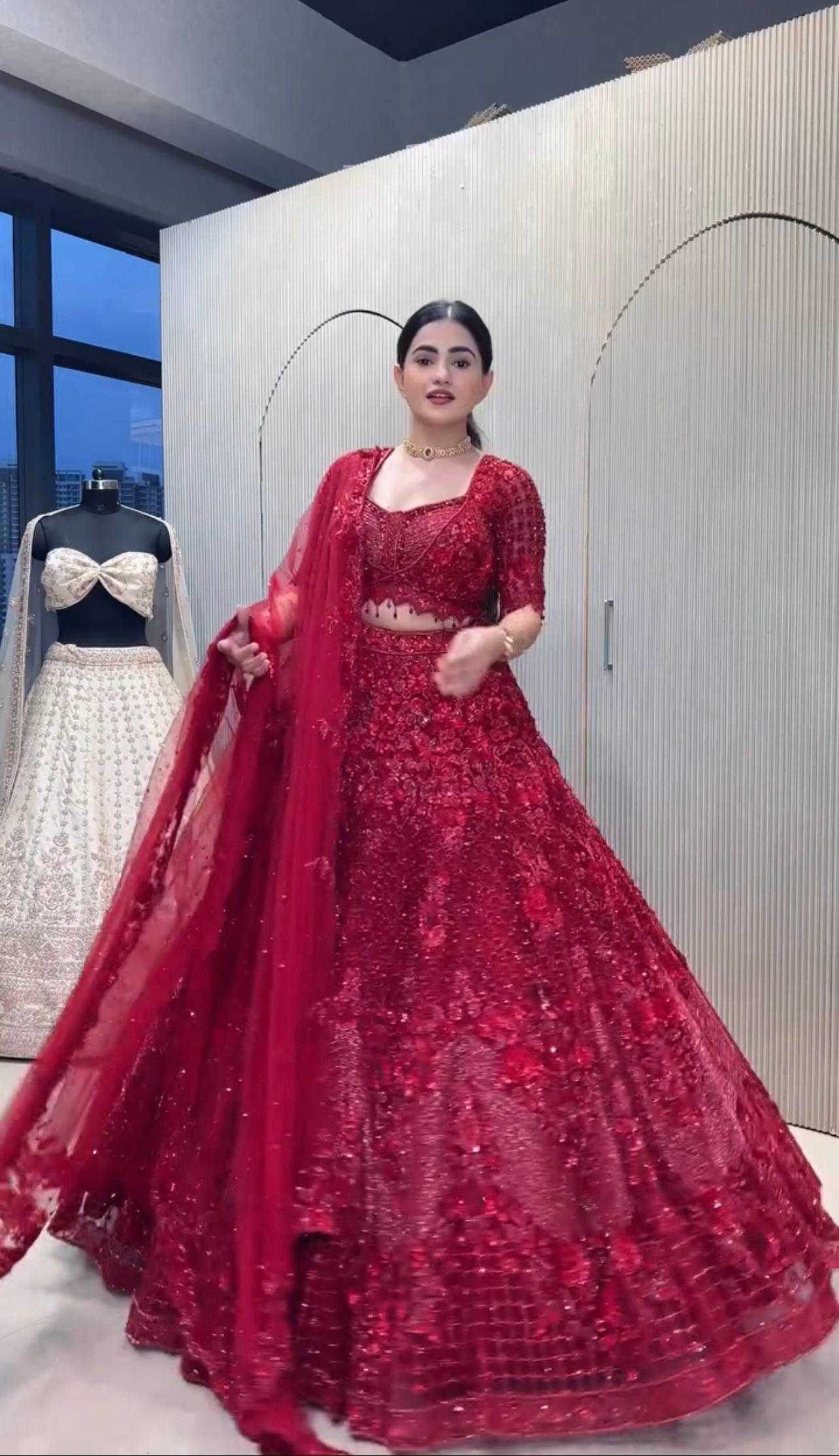 Net Embroidered Sequins Lehenga - MYLUXURY LANE ENTERPRISE