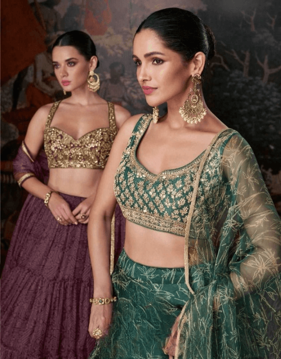 Organic Silk Embroidered Lehenga for Elegant Occasions - MYLUXURY LANE ENTERPRISE