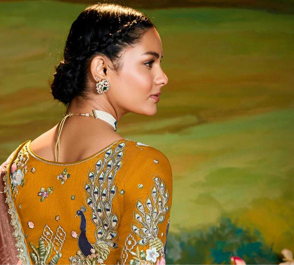 Woman in a traditional embroidered outfit with a blurred natural background
