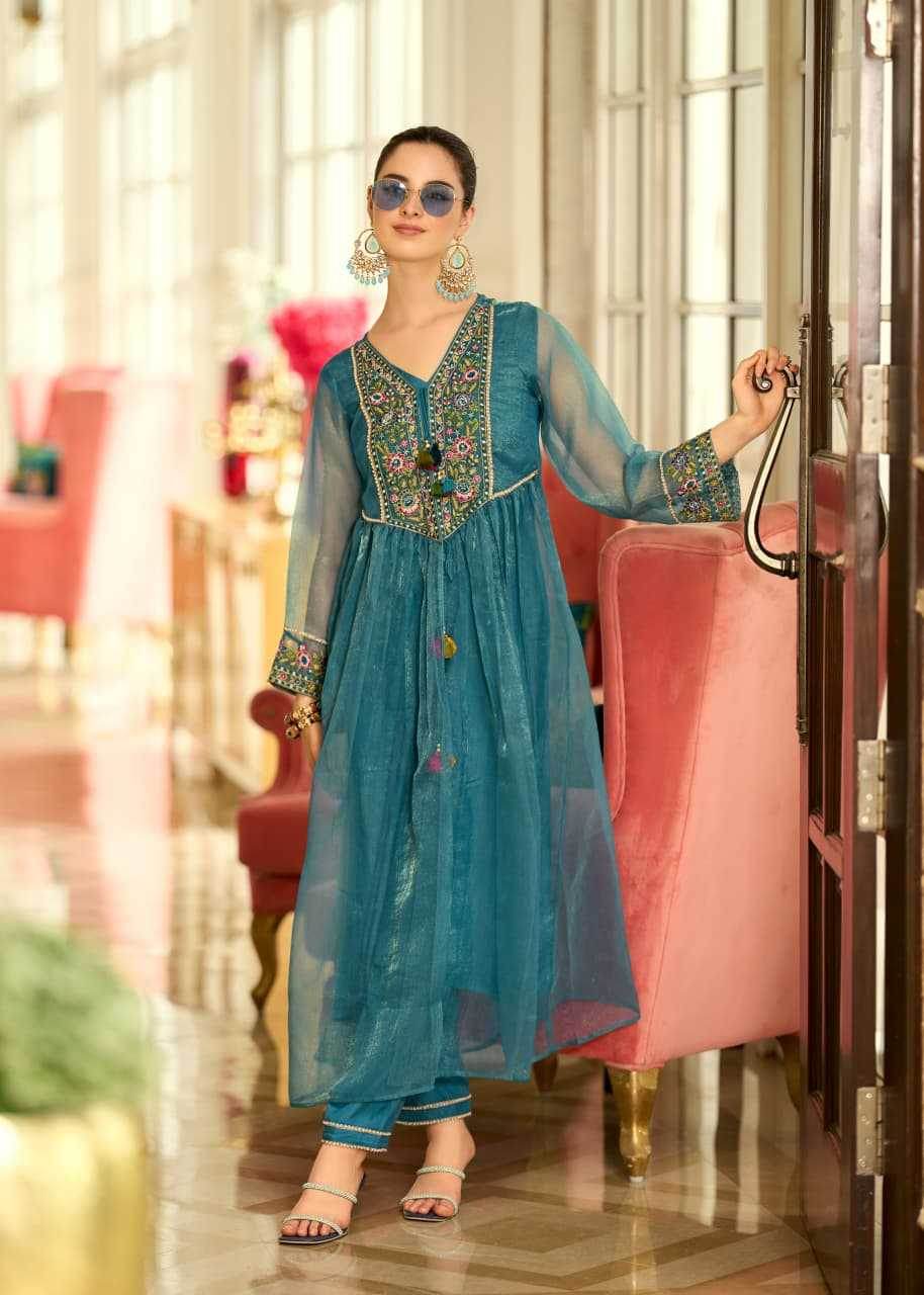 Organza Embroidered Handloom Suit - MYLUXURY LANE ENTERPRISE