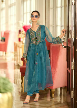Organza Embroidered Handloom Suit - MYLUXURY LANE ENTERPRISE