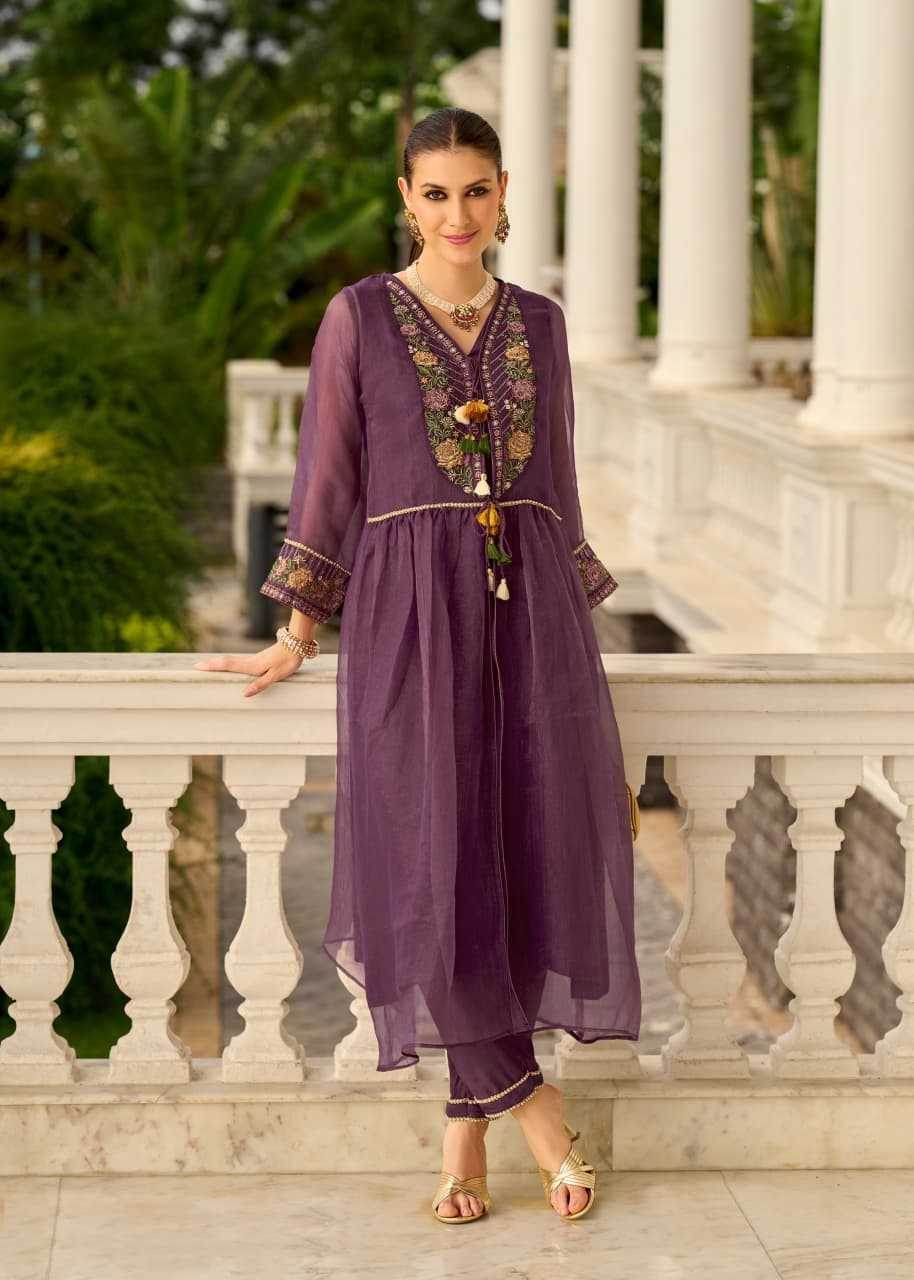 Organza Embroidered Handloom Suit - MYLUXURY LANE ENTERPRISE