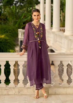 Organza Embroidered Handloom Suit - MYLUXURY LANE ENTERPRISE