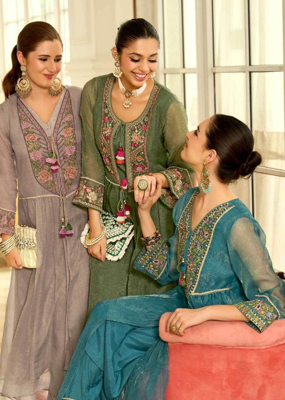 Organza Embroidered Handloom Suit - MYLUXURY LANE ENTERPRISE