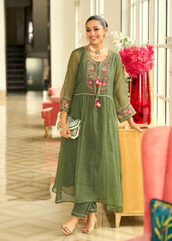 Organza Embroidered Handloom Suit - MYLUXURY LANE ENTERPRISE