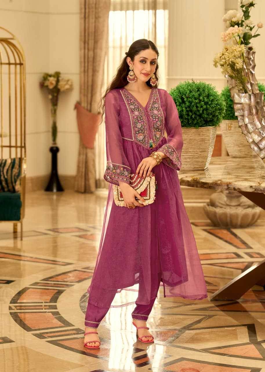 Organza Embroidered Handloom Suit - MYLUXURY LANE ENTERPRISE