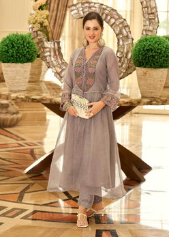 Organza Embroidered Handloom Suit - MYLUXURY LANE ENTERPRISE