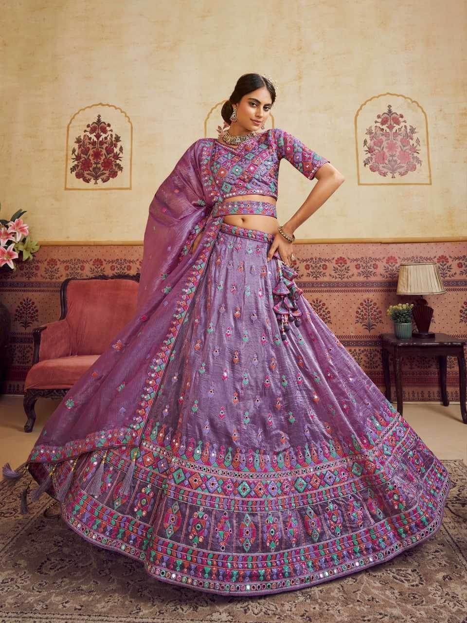 Organza Embroidered Lehenga - MYLUXURY LANE ENTERPRISE