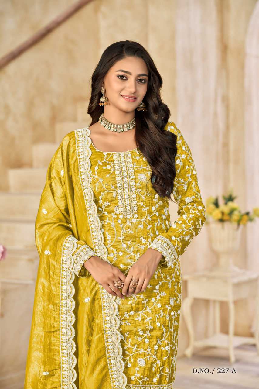 Organza  Embroidery Party wear suit