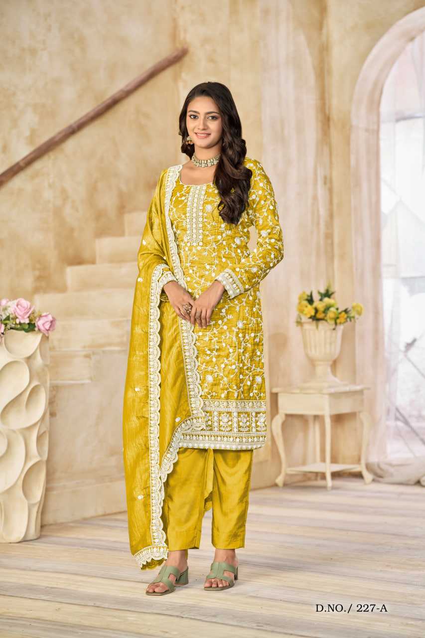 Organza  Embroidery Party wear suit